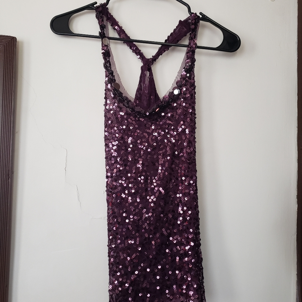 Forever 21 Purple Sequin Babydoll Top.